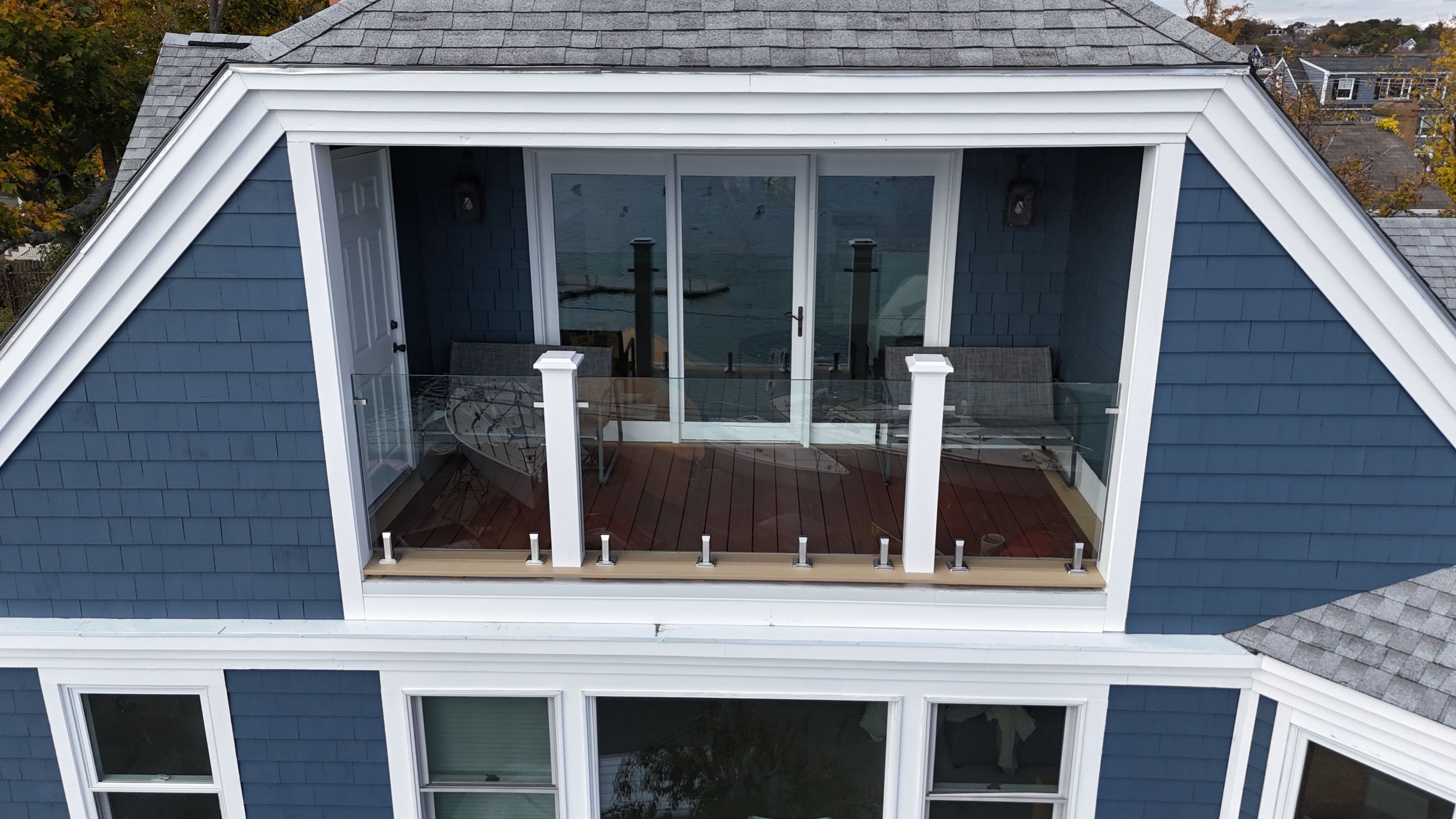 After Decks in Marblehead, MA - Glass Railing Deck Remodel